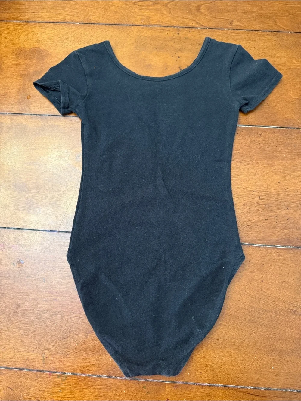 Danskin Now Black Short-Sleeve Kids Dance Leotard